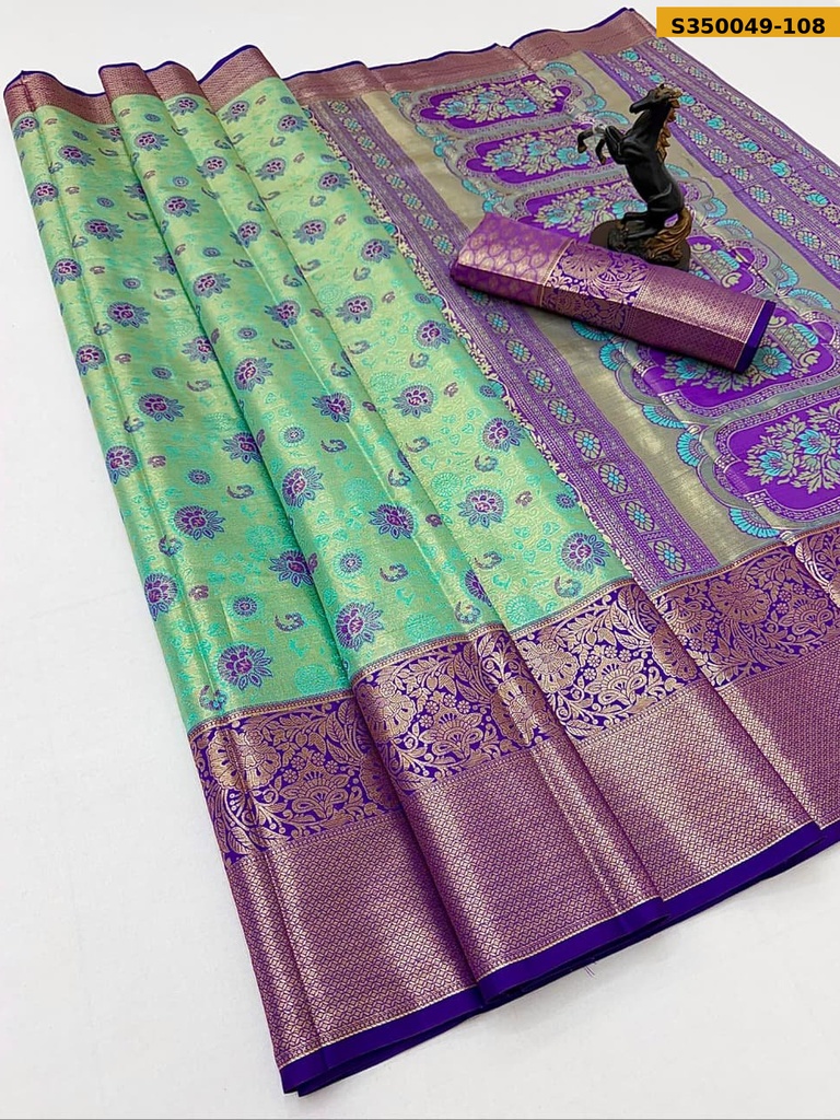 Fancy Kanjivaram Glass Tissue Silk Sarees
