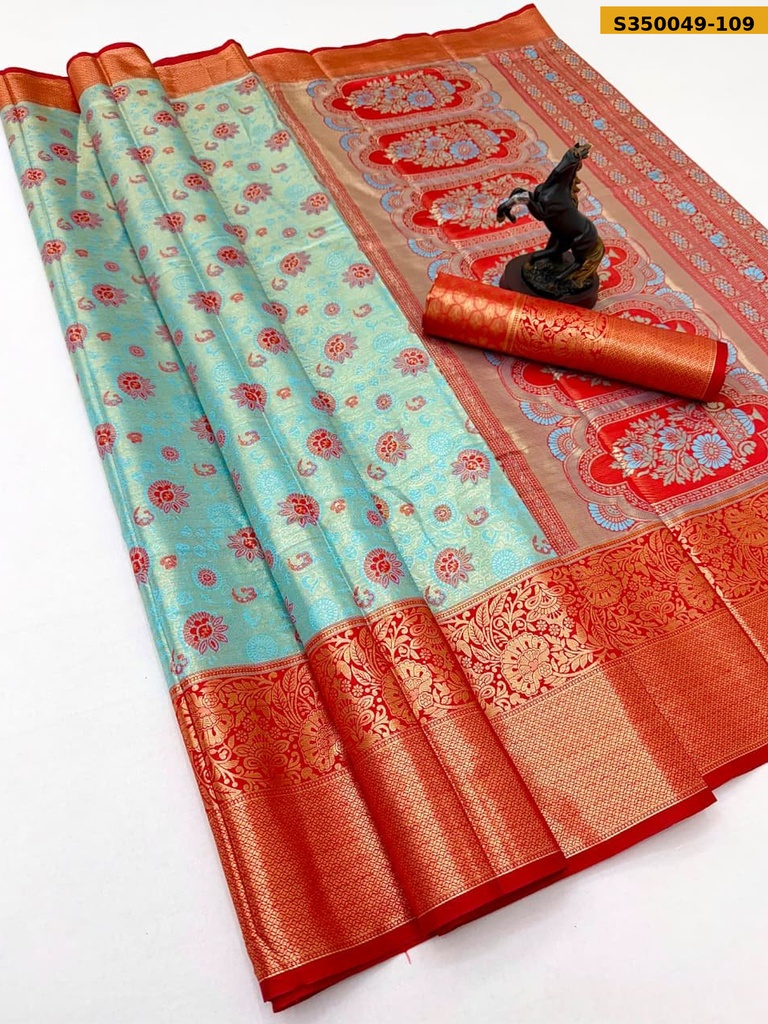 Fancy Kanjivaram Glass Tissue Silk Sarees