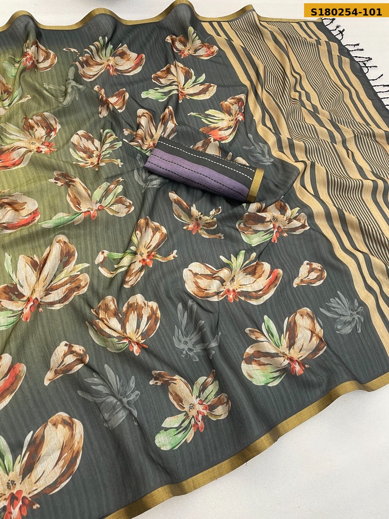 Fancy Coper Silk Cotton Saree