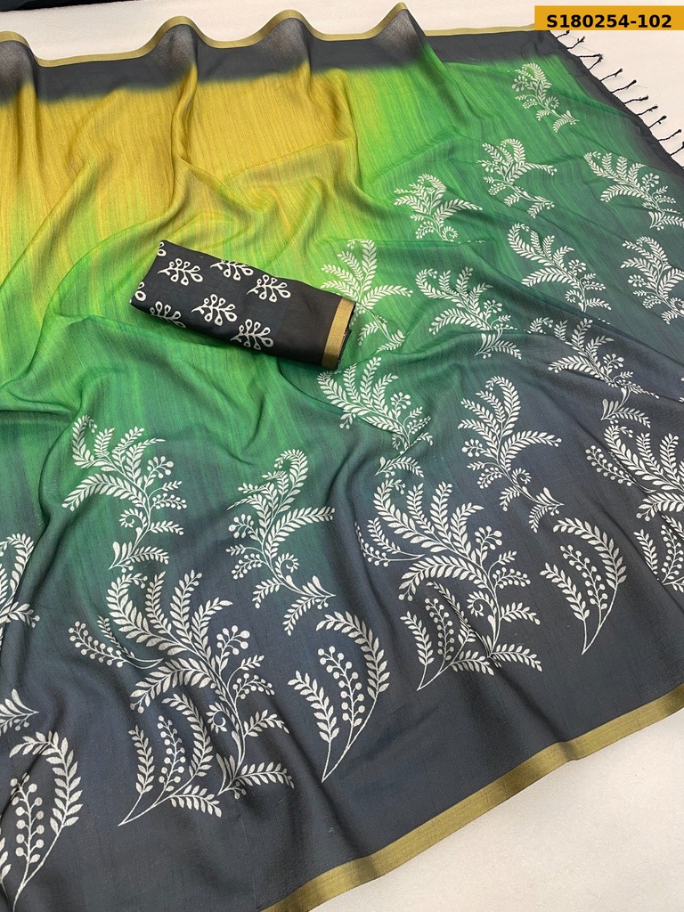 Fancy Coper Silk Cotton Saree
