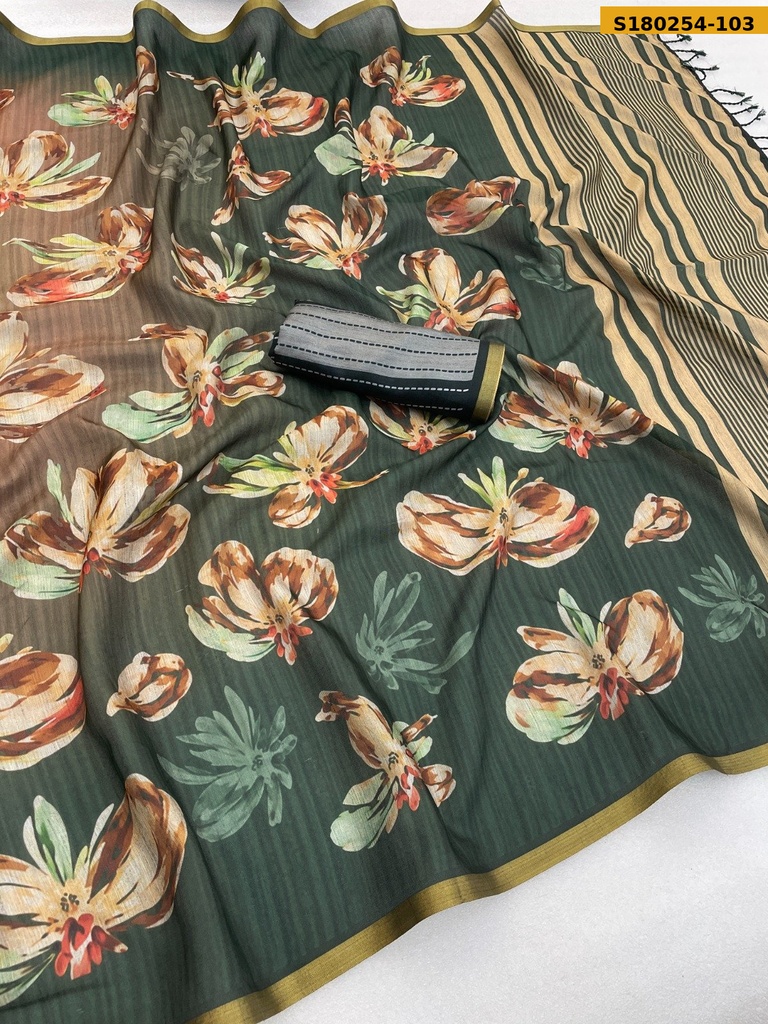 Fancy Coper Silk Cotton Saree