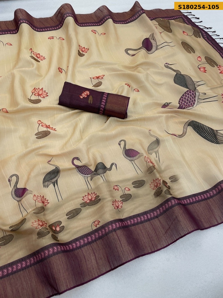 Fancy Coper Silk Cotton Saree
