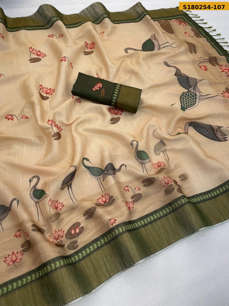 Fancy Coper Silk Cotton Saree