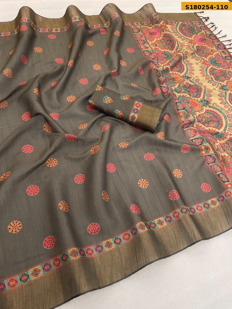 Fancy Coper Silk Cotton Saree