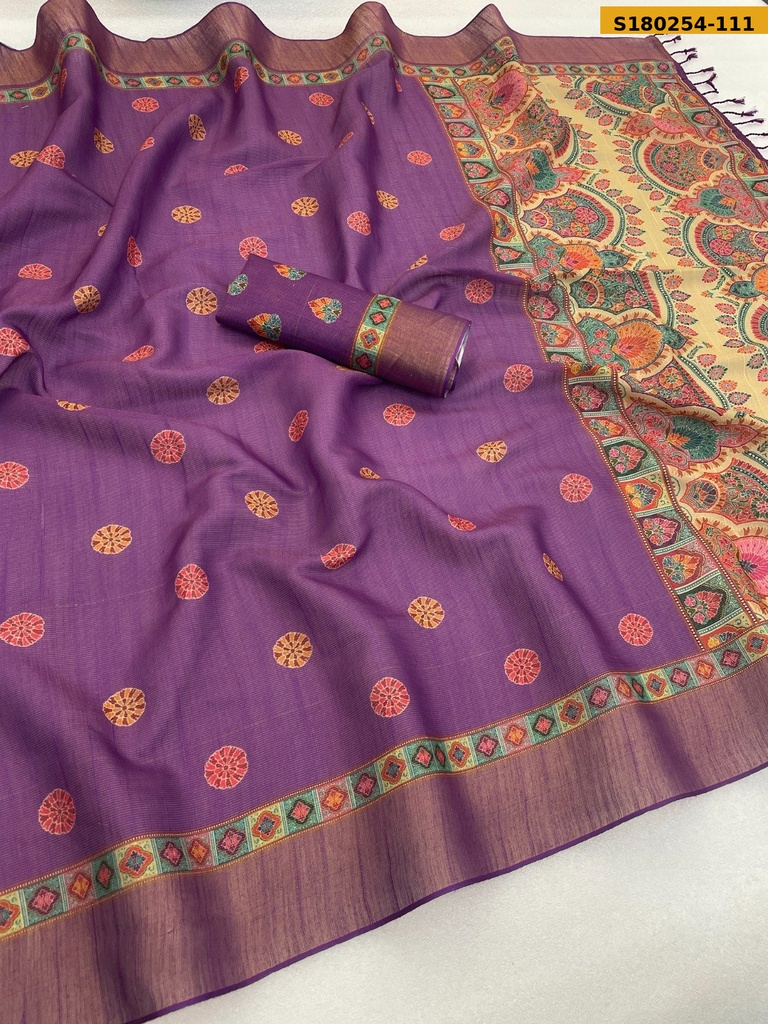 Fancy Coper Silk Cotton Saree
