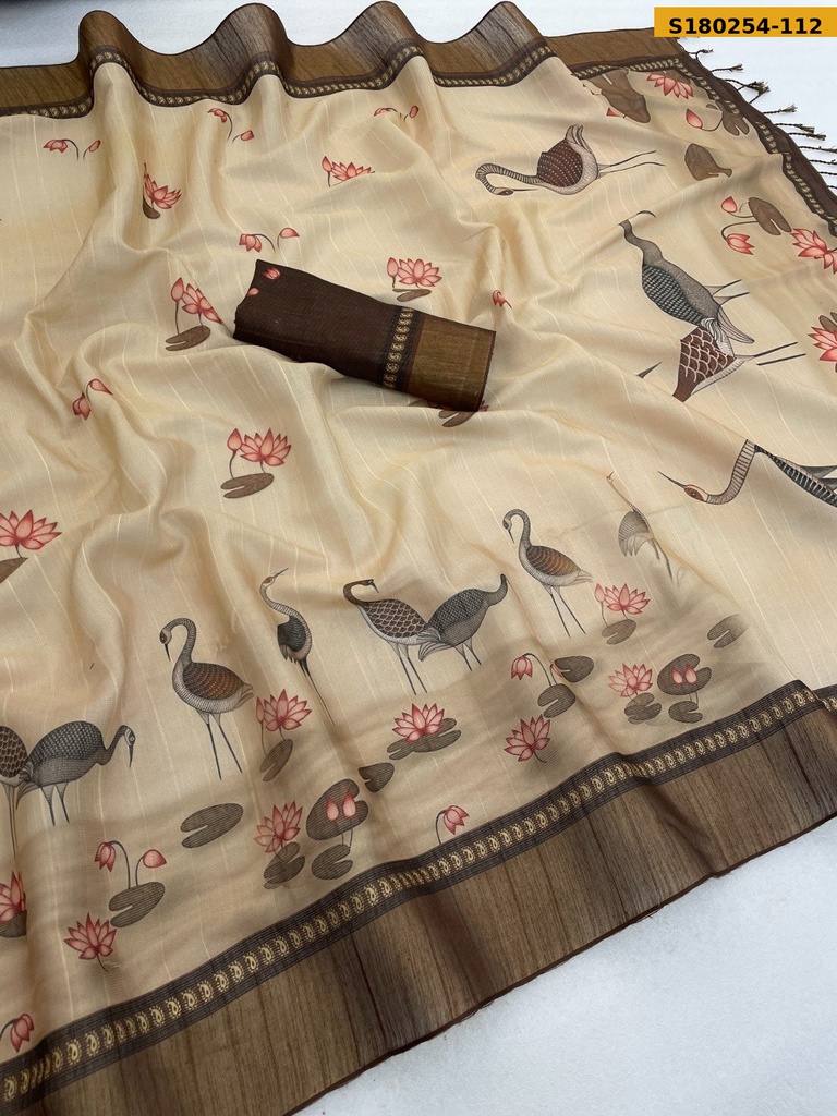 Fancy Coper Silk Cotton Saree