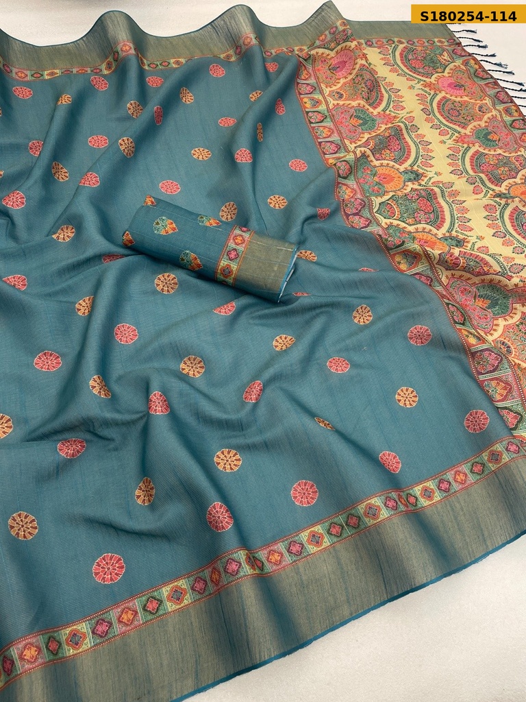 Fancy Coper Silk Cotton Saree