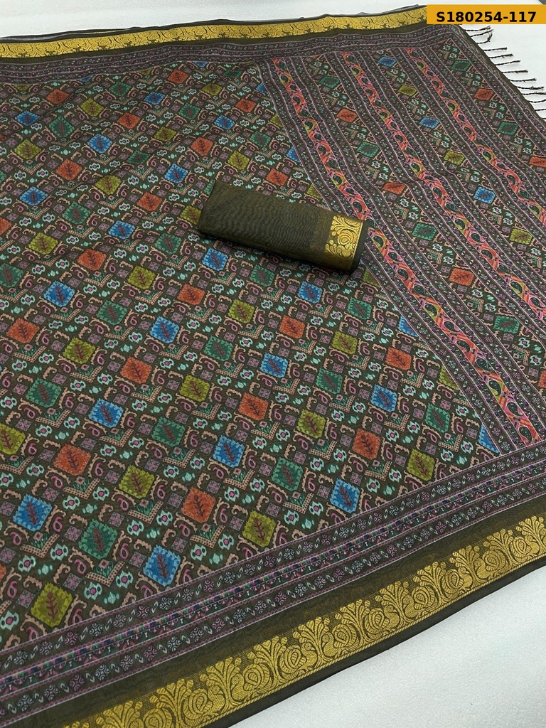 Fancy Coper Silk Cotton Saree