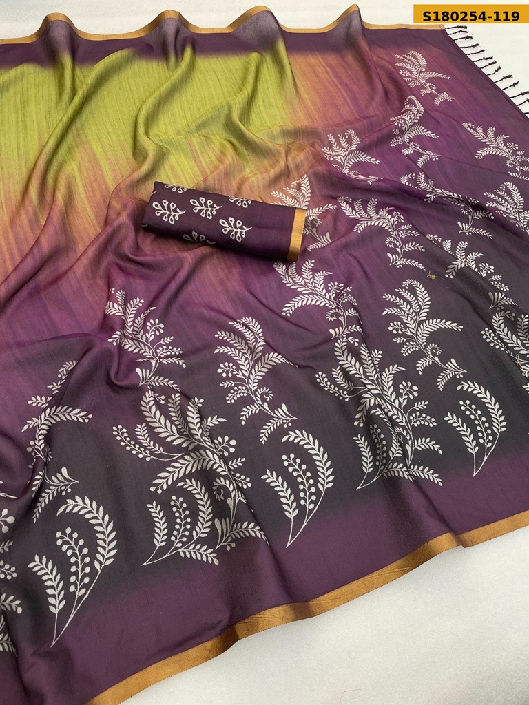 Fancy Coper Silk Cotton Saree