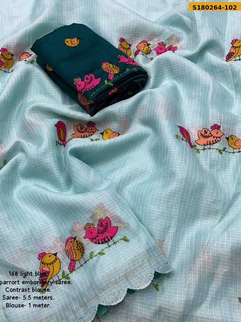 Fancy Soft Kota Silk Embroidery Sarees