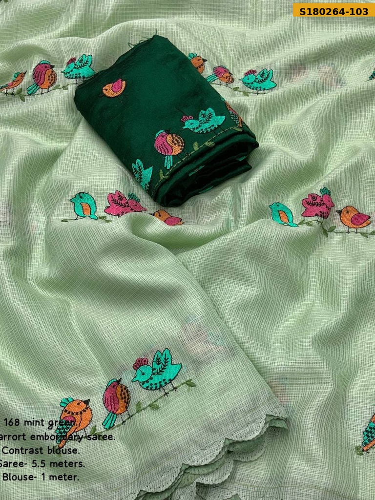 Fancy Soft Kota Silk Embroidery Sarees