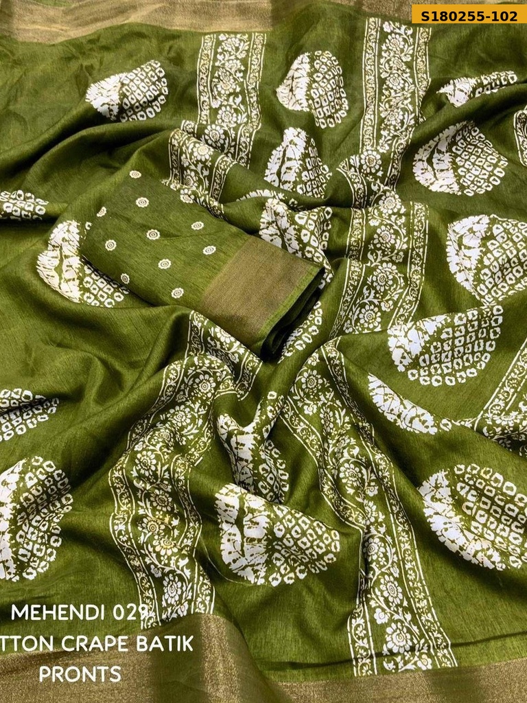 Fancy Cotton Crepe Saree