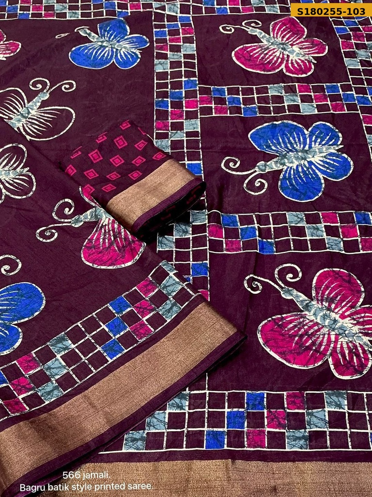 Fancy Cotton Crepe Saree