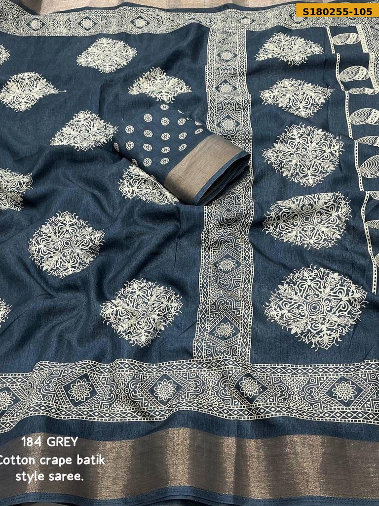 Fancy Cotton Crepe Saree