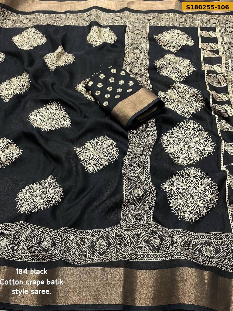 Fancy Cotton Crepe Saree