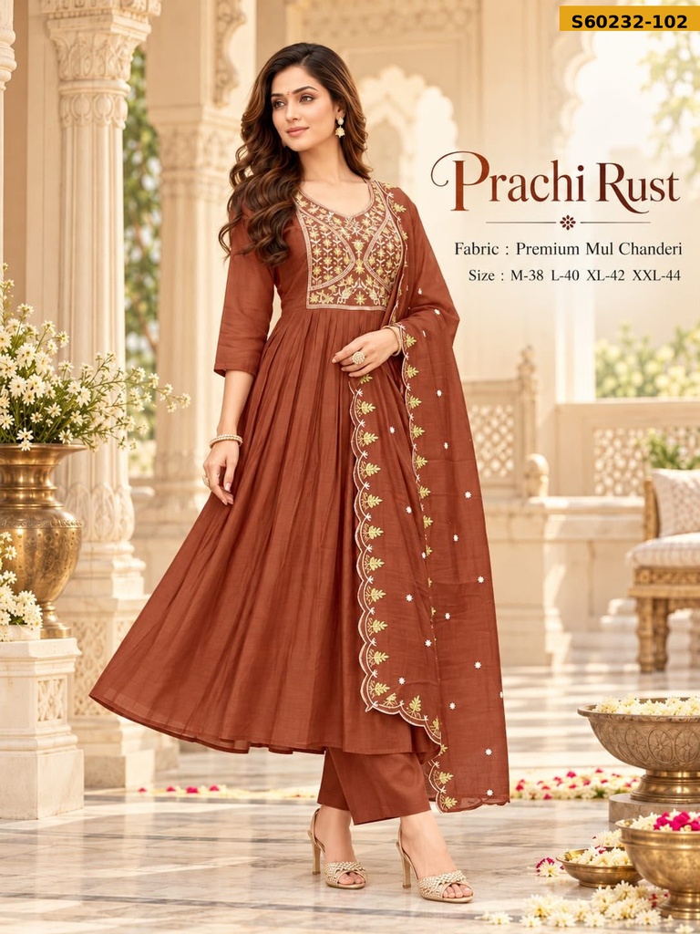 Fancy Mul Chanderi  3 Piece Set