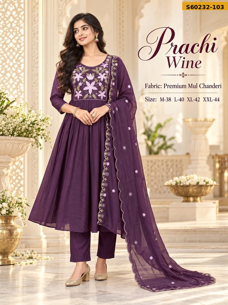Fancy Mul Chanderi  3 Piece Set