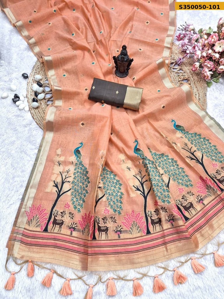 Fancy Soft Muga Cotton Saree