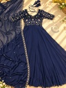 Fancy Rangoli Silk Gown With Dupatta