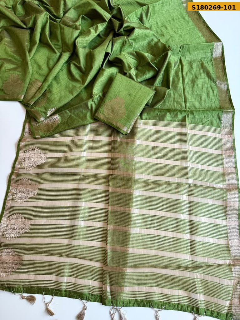 Fancy Viscose Dyable Tussar Silk Saree