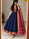 Fancy Mangalagiri Silk Cotton Anarkali Set