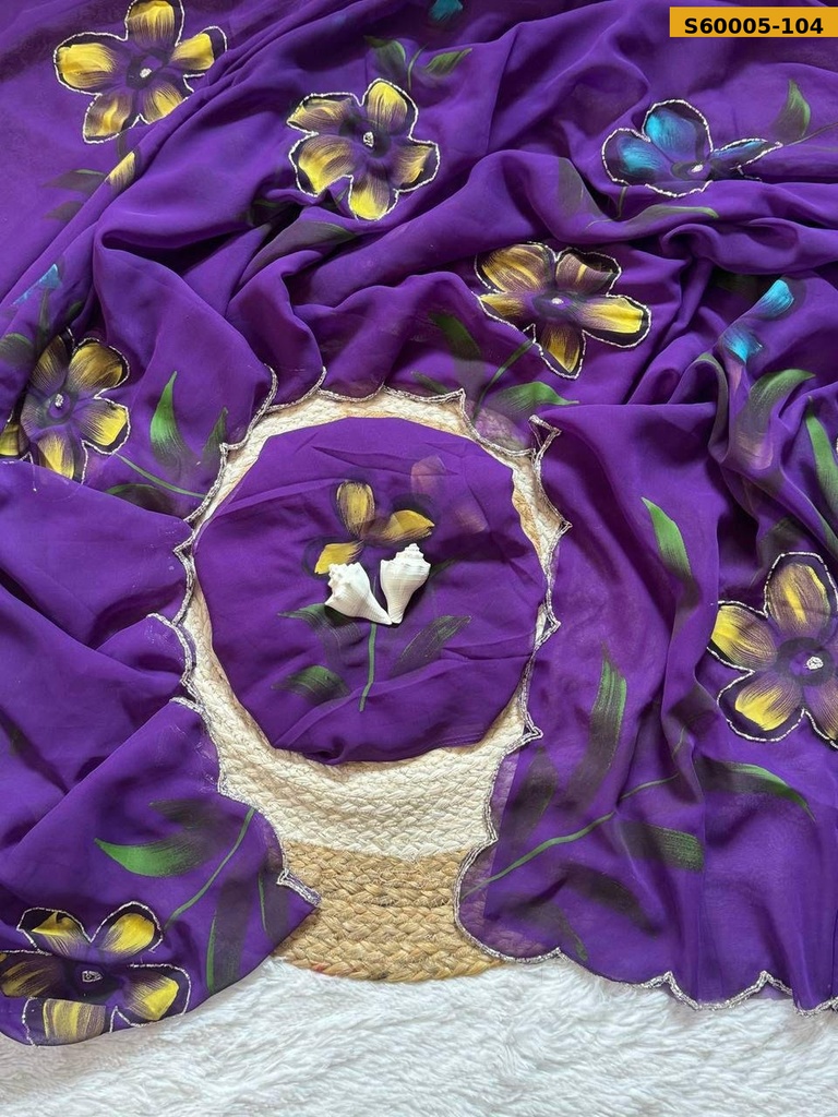 Fancy Georgette Handwork Saree