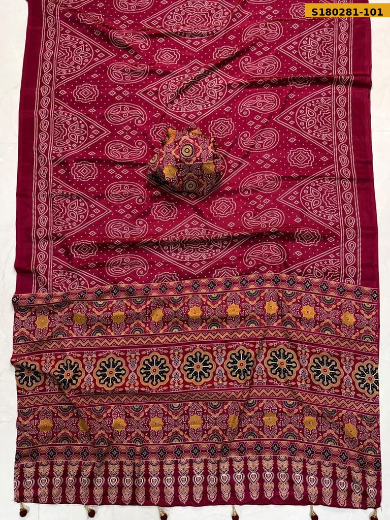 Fancy Crepe Gajji Silk Saree