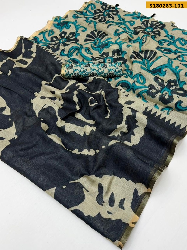 Fancy Soft Linen Saree