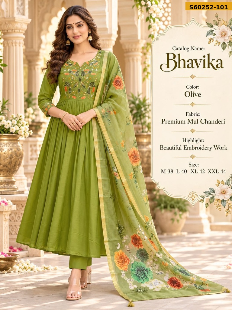 Fancy Mul Chanderi 3 Piece Set