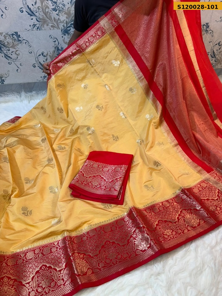 Banarasi Daibal Raw Mango Soft Silk Sarees