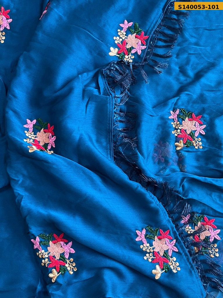 Satin Chiffon Saree