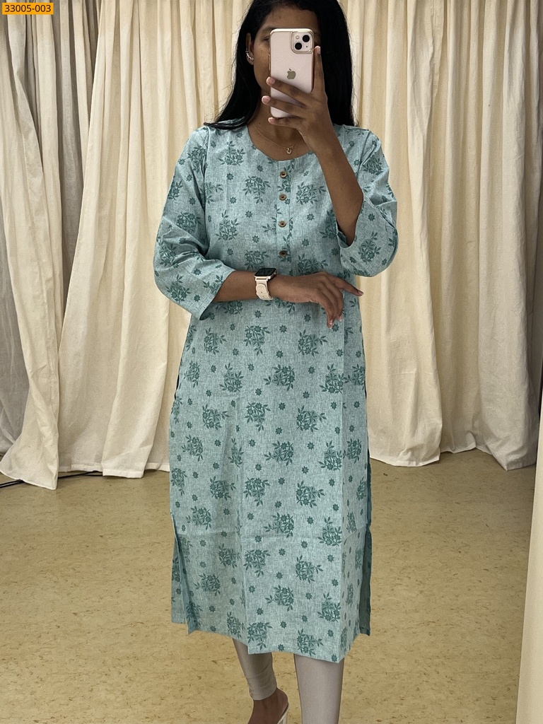 [33005-003-M] Matte Finish Cotton Kurti (M, 33005-003)