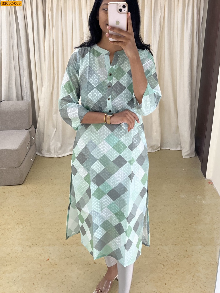 [33002-005-M] Pure Cotton Semi-Sheer Kurti (M, 33002-005)