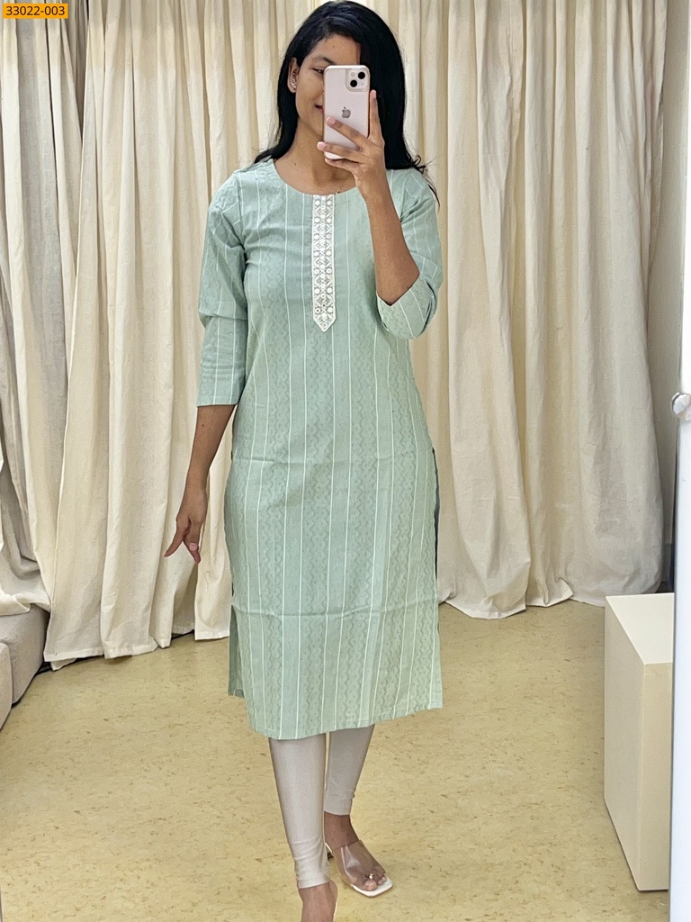[33022-003-M] Soft Linen Cotton Style Kurti (M, 33022-003)