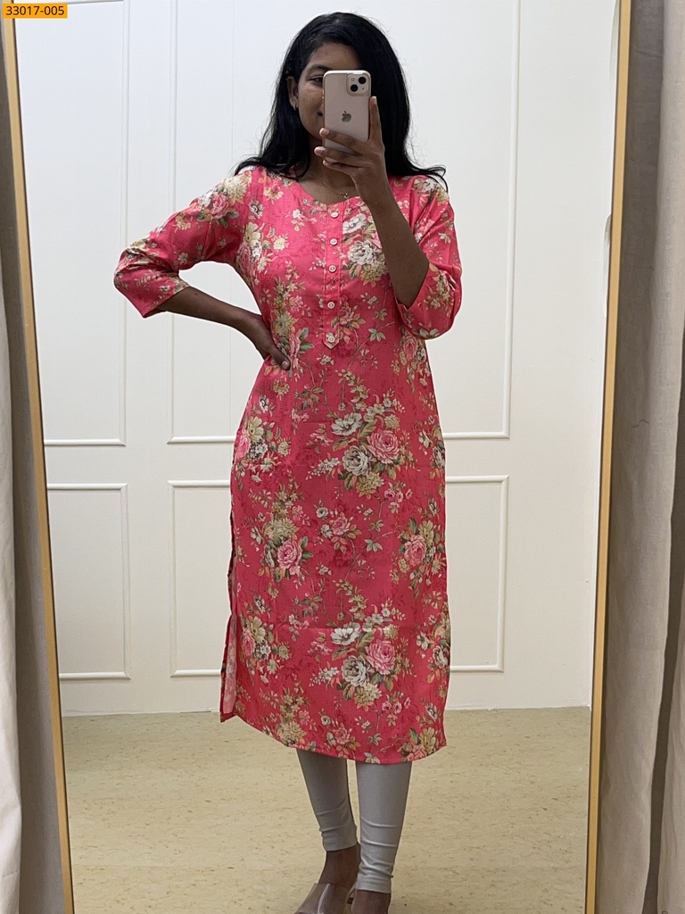 [33017-005-M] Soft Rayon Cotton Kurti (M, 33017-005)