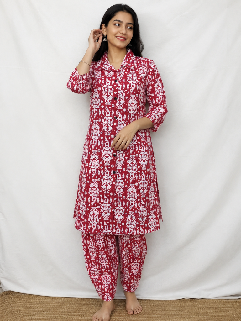 [48003-001-M] Pure Cotton Co-ord Set (M)