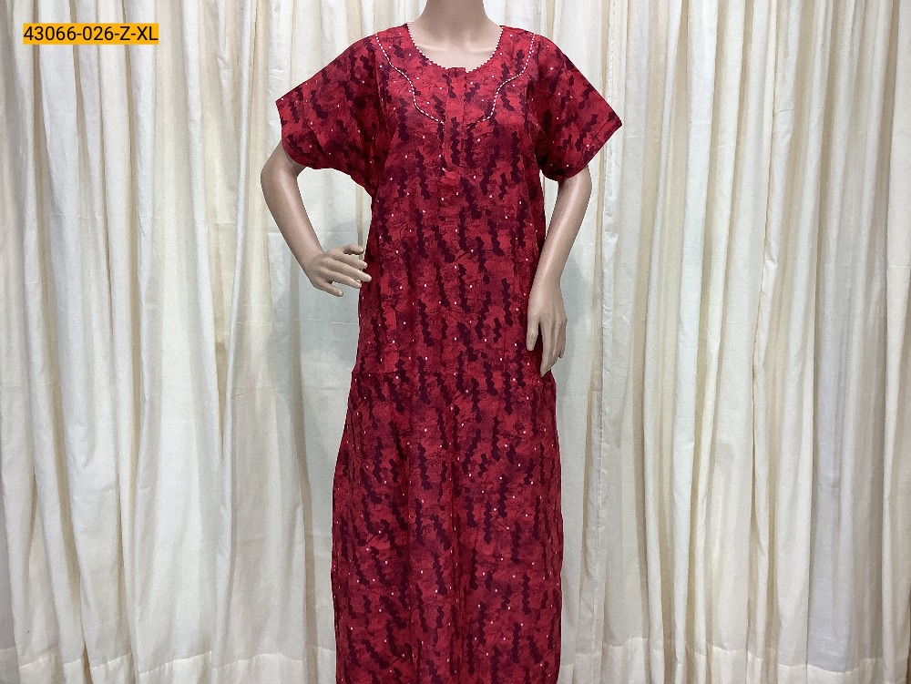 [43066-026-XXL] Cotton Printed Galaxy Nighty (43066-026)