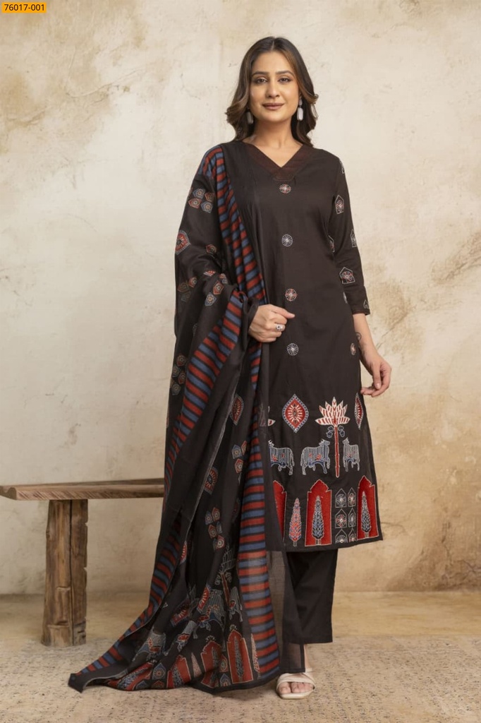 [76017-001-S] Premium Cotton Salwar Stitched Suit (S)