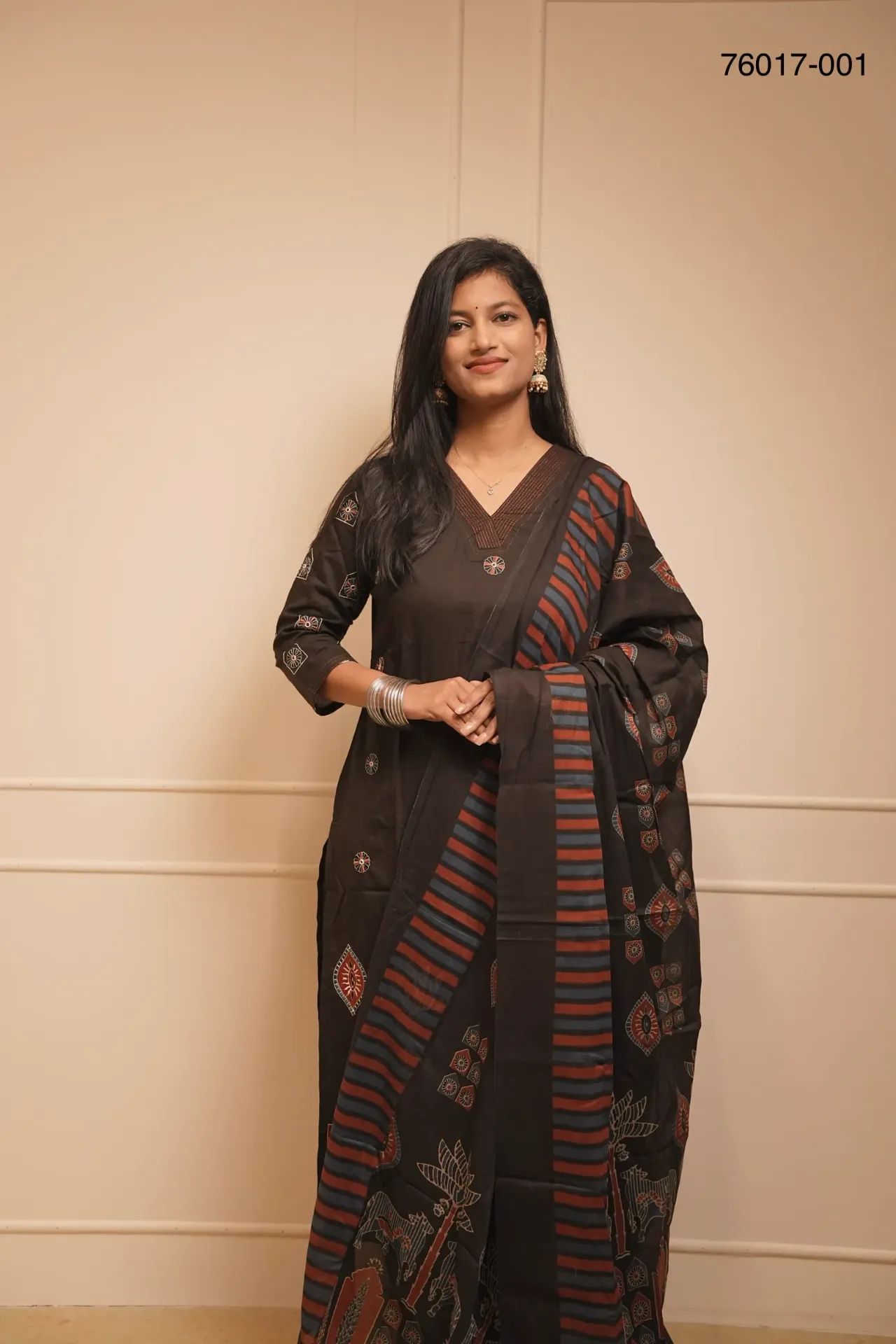 [76017-001-S] Premium Cotton Salwar Stitched Suit (S)