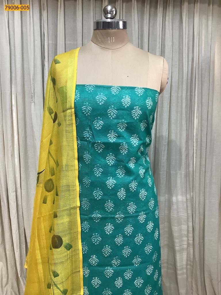 [79006-005] Handloom Chanderi Cotton Top and Dupatta Material (79006-005)
