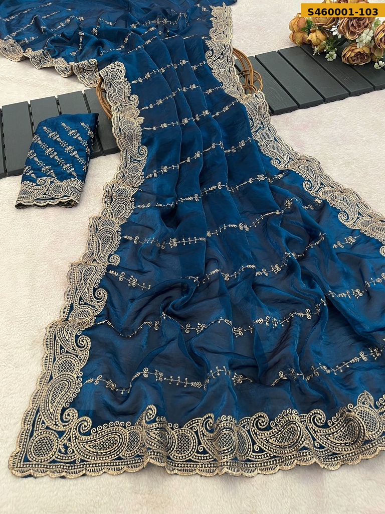 Fancy NC Satin Embroidery Saree