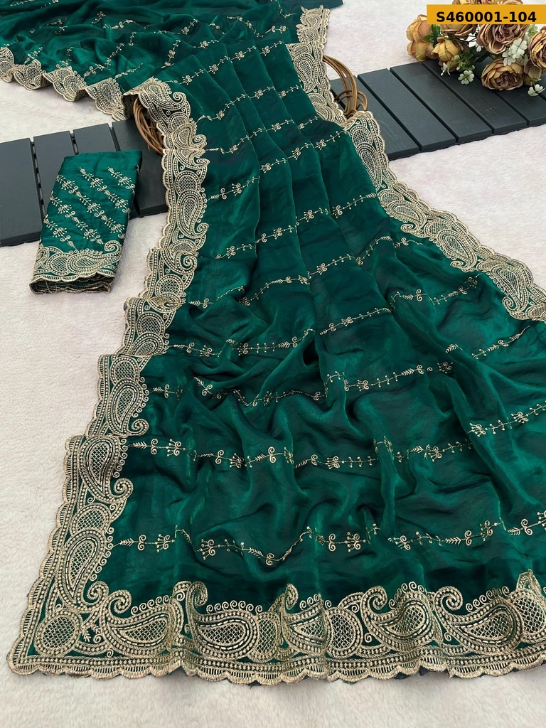 Fancy NC Satin Embroidery Saree