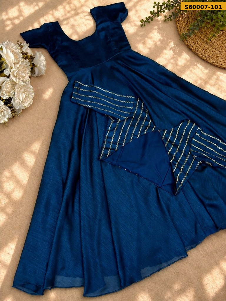 [S60007-101] Fancy Vichithra Silk Gown & Coat (S, S60007-101)