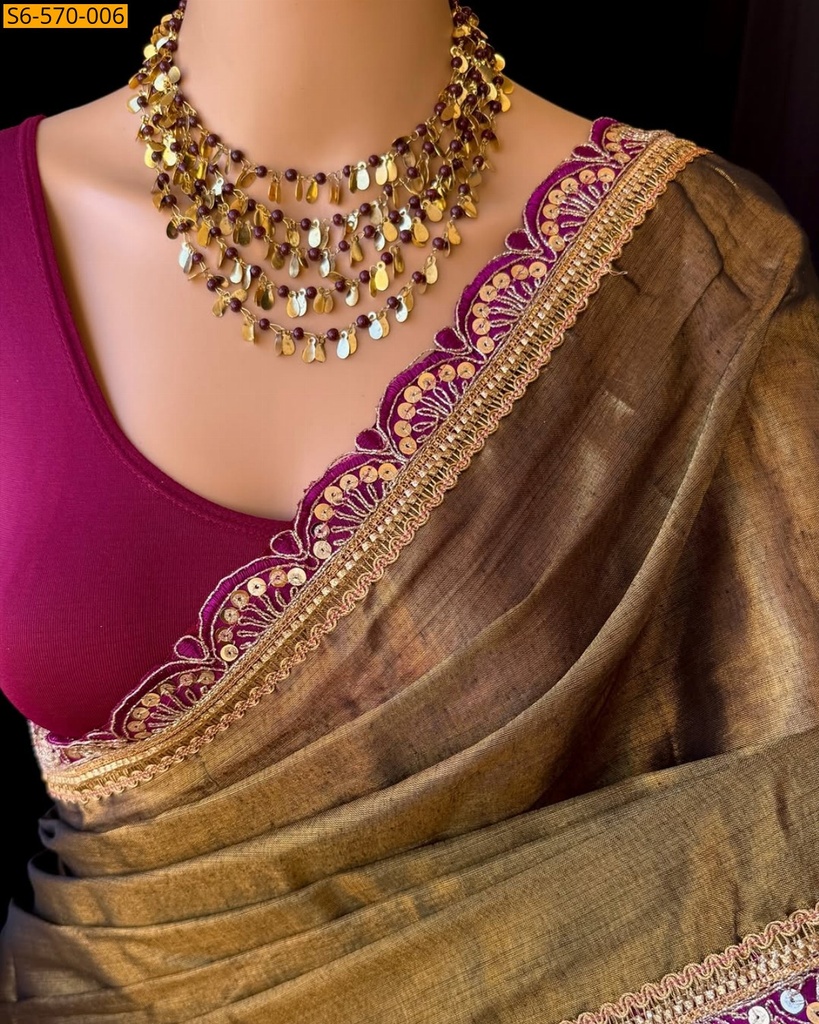Fancy Cotton Tissue silk saree