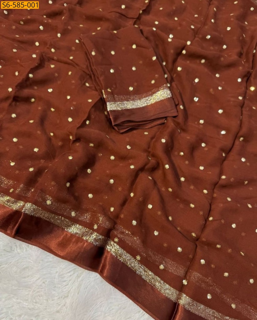 [S6-585-001] Fancy Viscose georgette Sarees