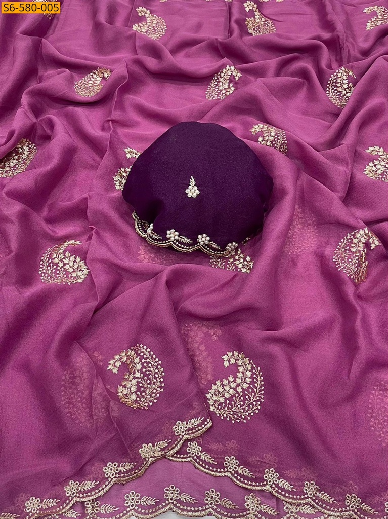 [S6-580-005] Fancy Star Georgette Saree