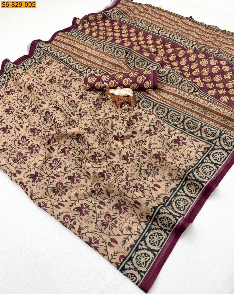 Fancy Soft Linen Saree