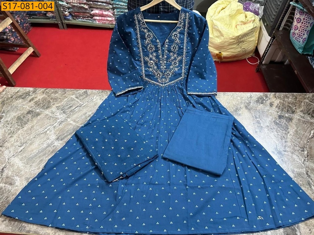 [S17-081-004-M] Fancy Cotton Kurti Pant Dupatta set