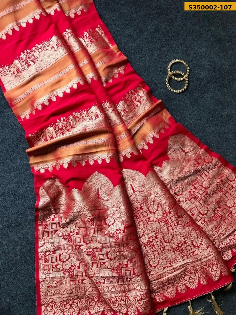 Fancy Crepe Khadi Tissue Paithani Silk Saree