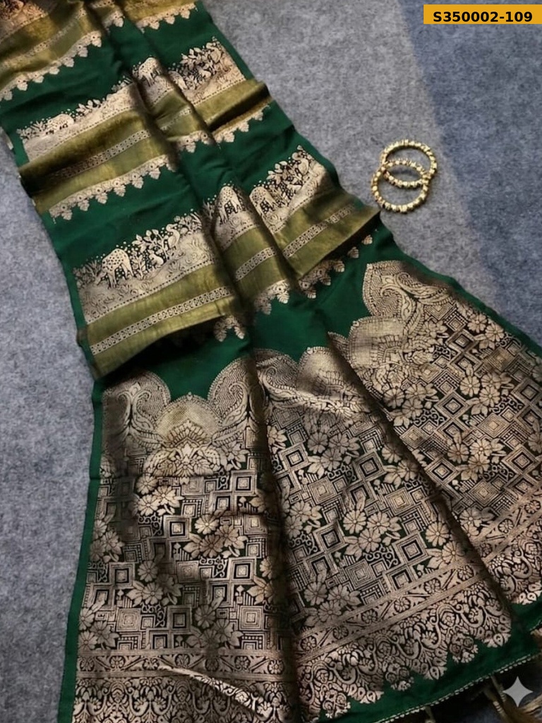Fancy Crepe Khadi Tissue Paithani Silk Saree